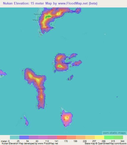 Nukan,Micronesia Elevation Map