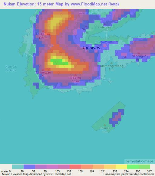 Nukan,Micronesia Elevation Map