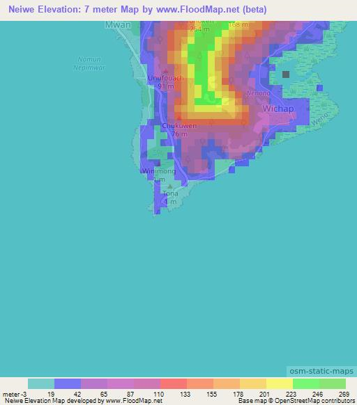 Neiwe,Micronesia Elevation Map