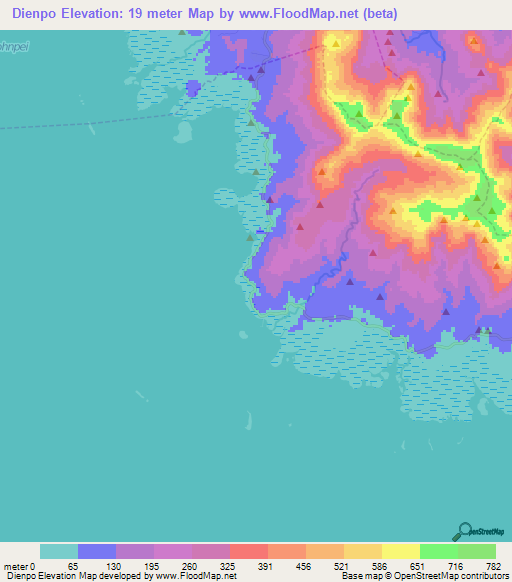 Dienpo,Micronesia Elevation Map