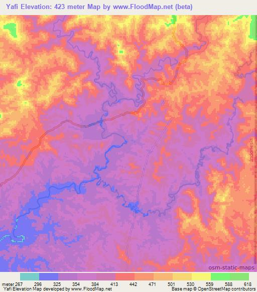 Yafi,Indonesia Elevation Map