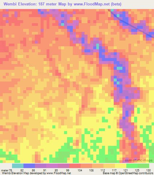 Wembi,Indonesia Elevation Map