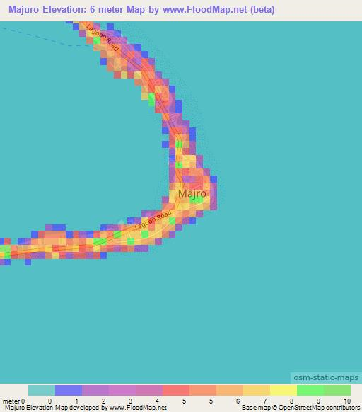 Majuro,Marshall Islands Elevation Map