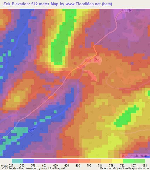 Zok,Cameroon Elevation Map