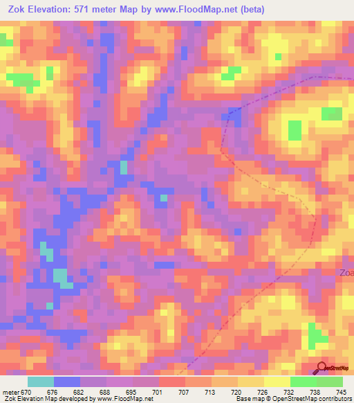 Zok,Cameroon Elevation Map