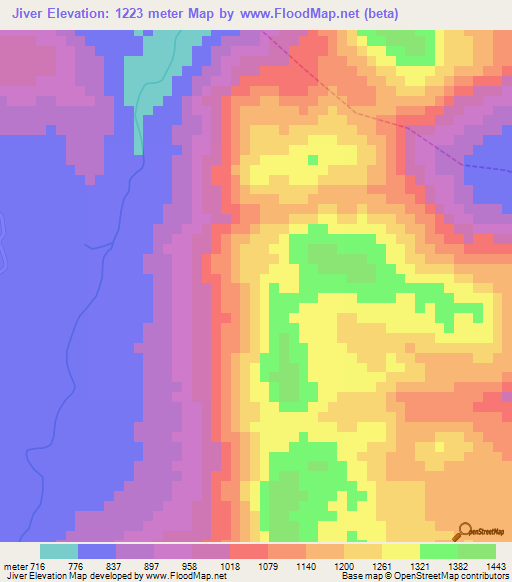 Jiver,Cameroon Elevation Map