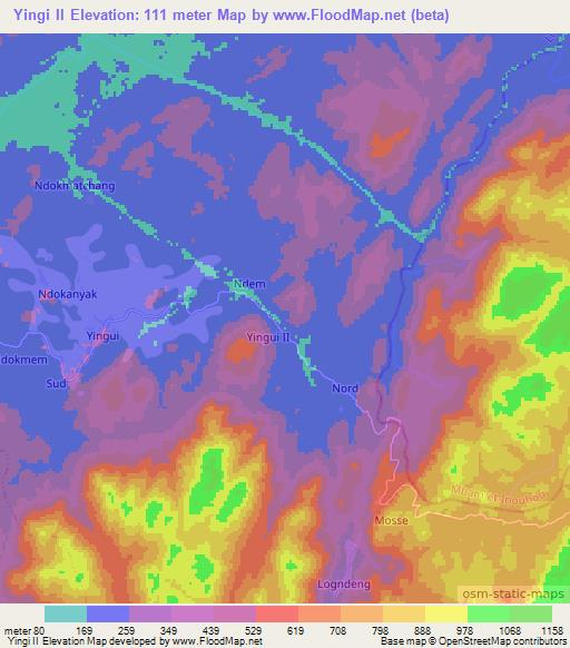 Yingi II,Cameroon Elevation Map