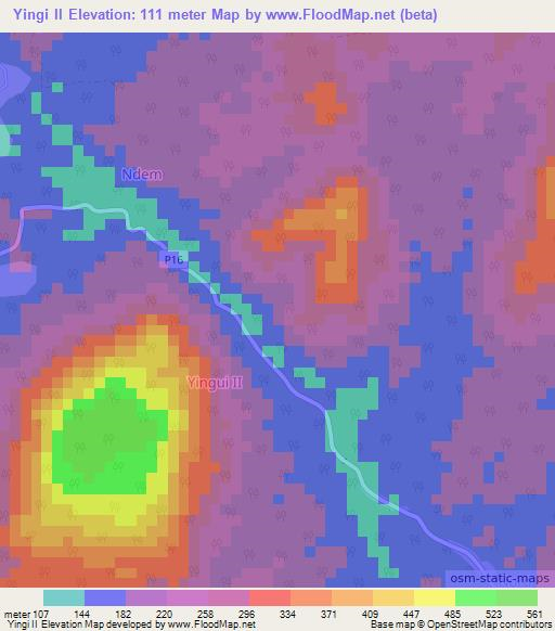 Yingi II,Cameroon Elevation Map