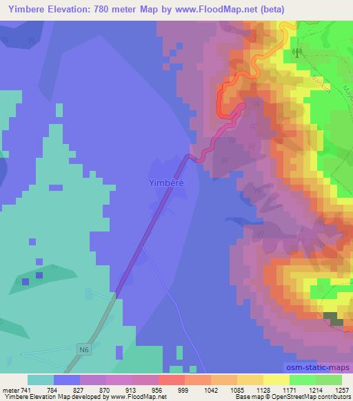 Yimbere,Cameroon Elevation Map