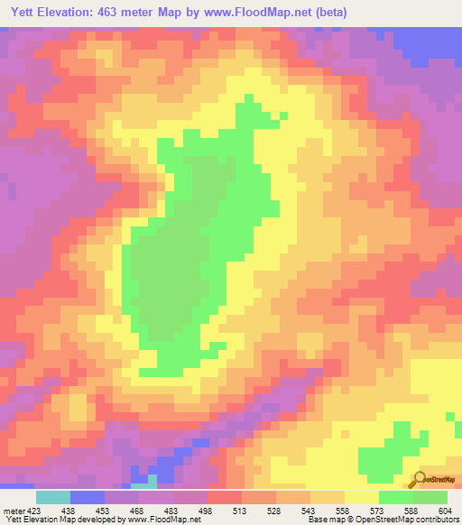 Yett,Cameroon Elevation Map