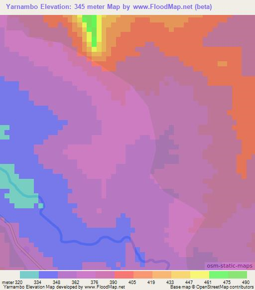 Yarnambo,Cameroon Elevation Map