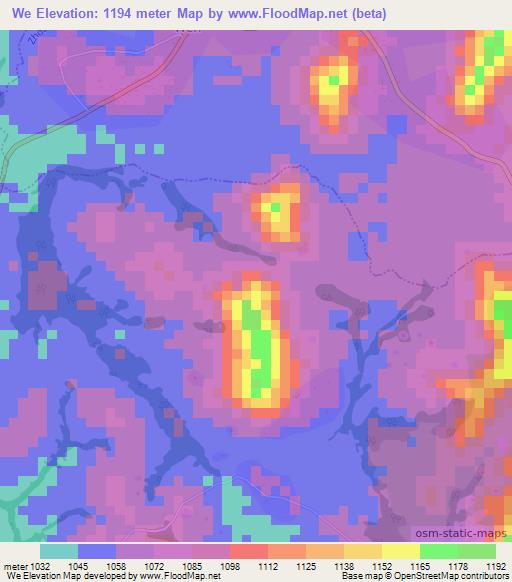 We,Cameroon Elevation Map