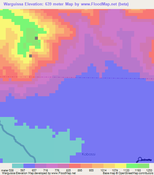 Warguissa,Cameroon Elevation Map