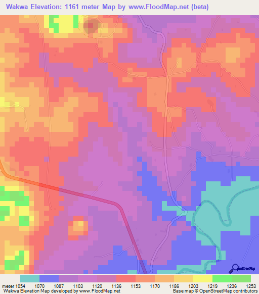 Wakwa,Cameroon Elevation Map