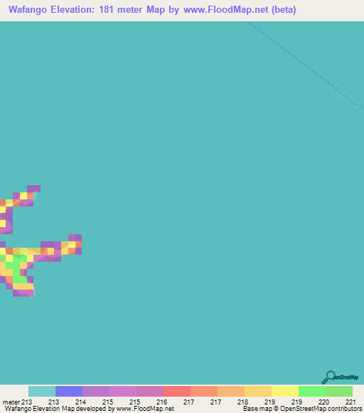 Wafango,Cameroon Elevation Map