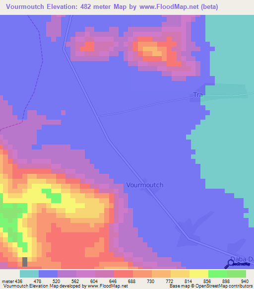 Vourmoutch,Cameroon Elevation Map