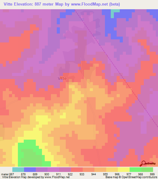 Vitte,Cameroon Elevation Map