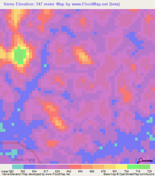 Veme,Cameroon Elevation Map