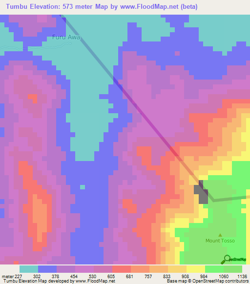 Tumbu,Cameroon Elevation Map