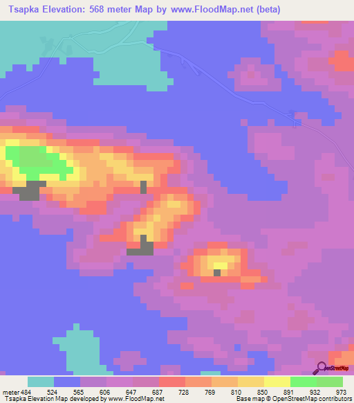 Tsapka,Cameroon Elevation Map