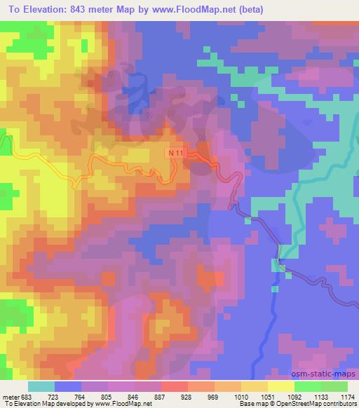 To,Cameroon Elevation Map