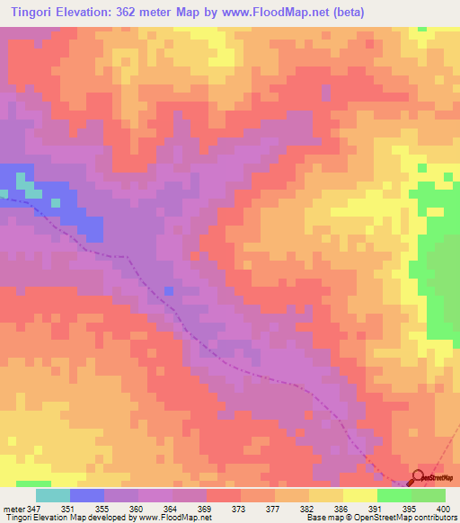 Tingori,Cameroon Elevation Map