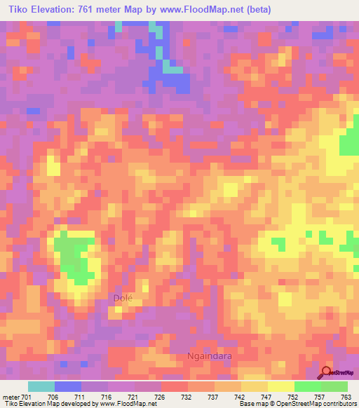 Tiko,Cameroon Elevation Map