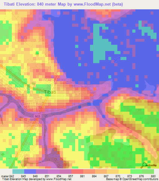 Tibati,Cameroon Elevation Map