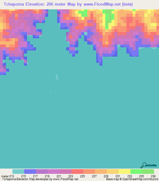 Tchapoma,Cameroon Elevation Map