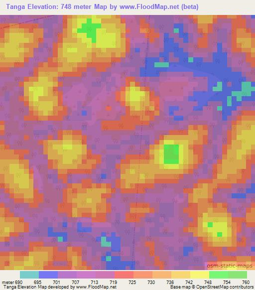 Tanga,Cameroon Elevation Map