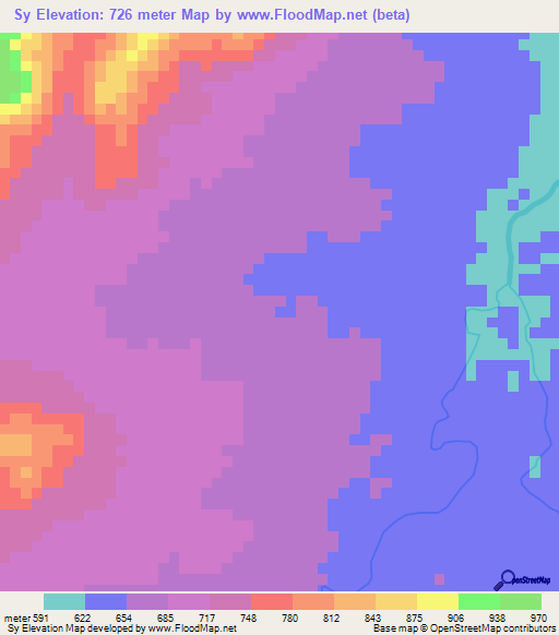 Sy,Cameroon Elevation Map