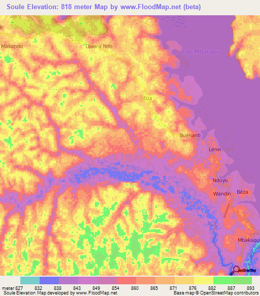 Soule,Cameroon Elevation Map