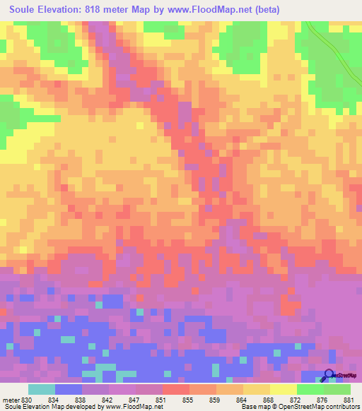 Soule,Cameroon Elevation Map