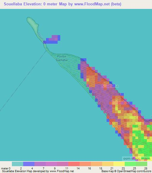 Souellaba,Cameroon Elevation Map