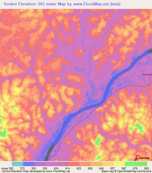 Sonkot,Cameroon Elevation Map