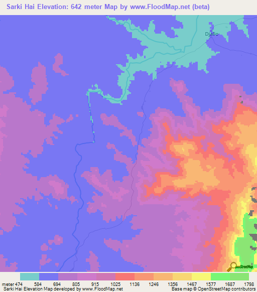 Sarki Hai,Cameroon Elevation Map