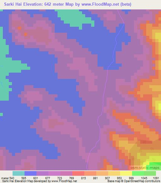 Sarki Hai,Cameroon Elevation Map