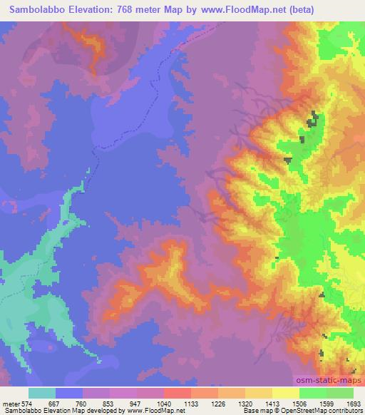 Sambolabbo,Cameroon Elevation Map