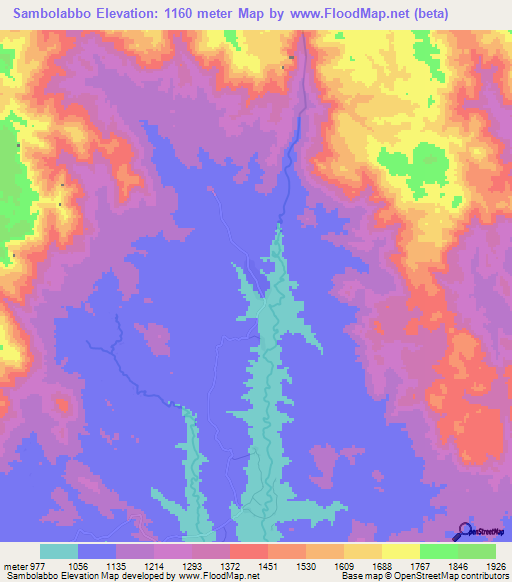 Sambolabbo,Cameroon Elevation Map