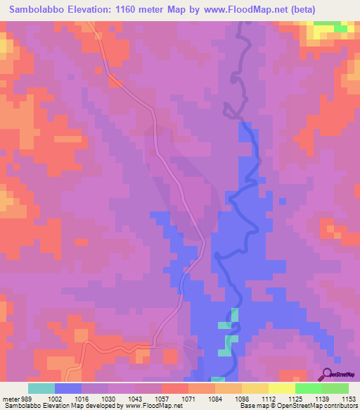 Sambolabbo,Cameroon Elevation Map