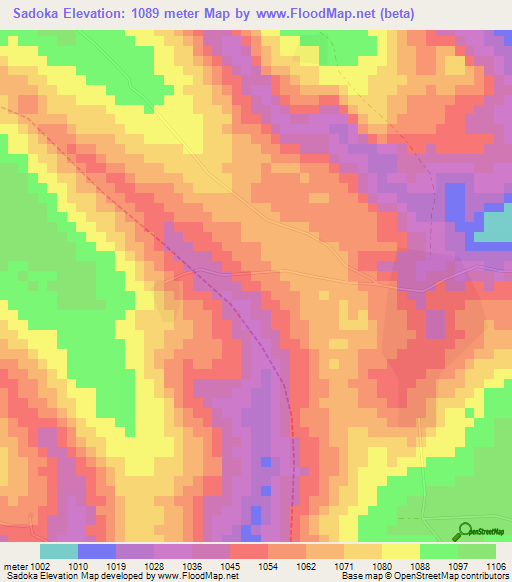 Sadoka,Cameroon Elevation Map