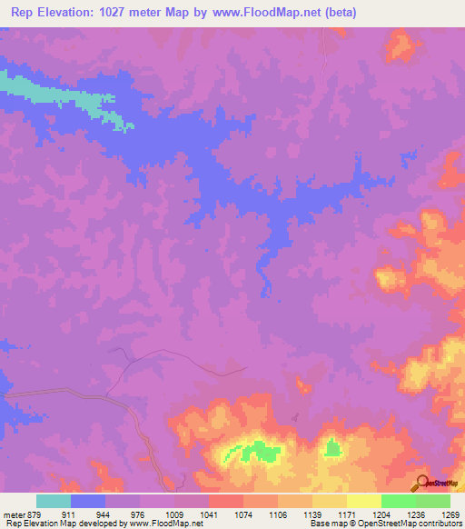 Rep,Cameroon Elevation Map