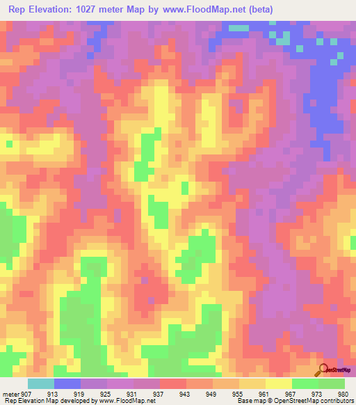 Rep,Cameroon Elevation Map