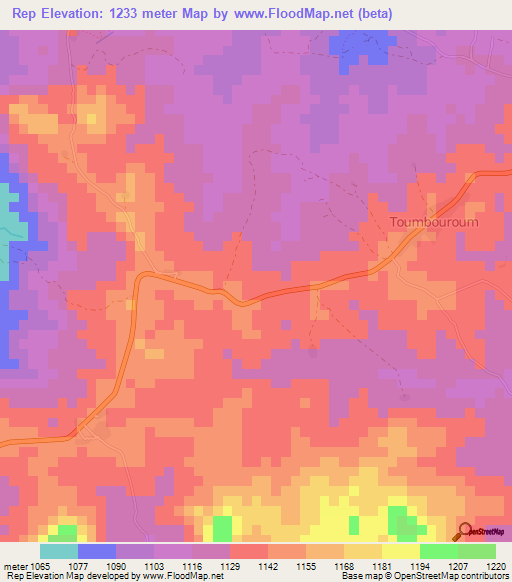 Rep,Cameroon Elevation Map