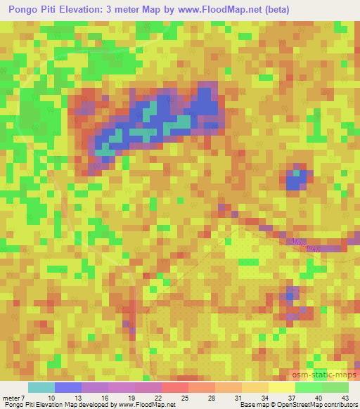 Pongo Piti,Cameroon Elevation Map