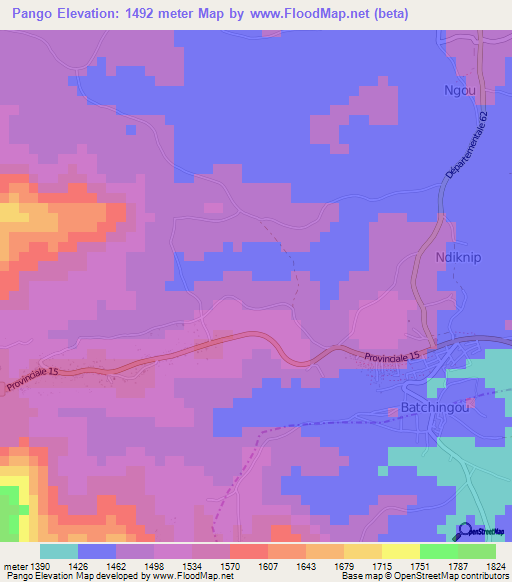 Pango,Cameroon Elevation Map