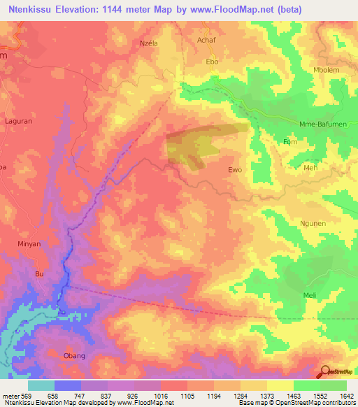 Ntenkissu,Cameroon Elevation Map