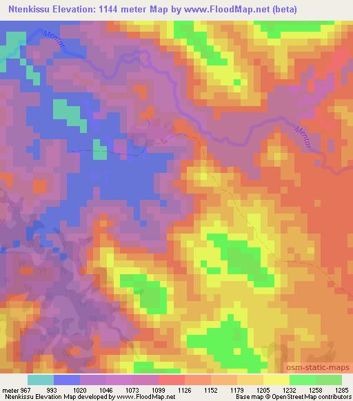 Ntenkissu,Cameroon Elevation Map