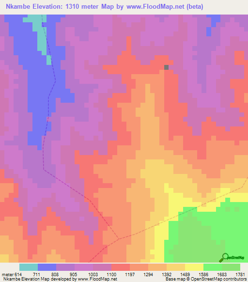 Nkambe,Cameroon Elevation Map