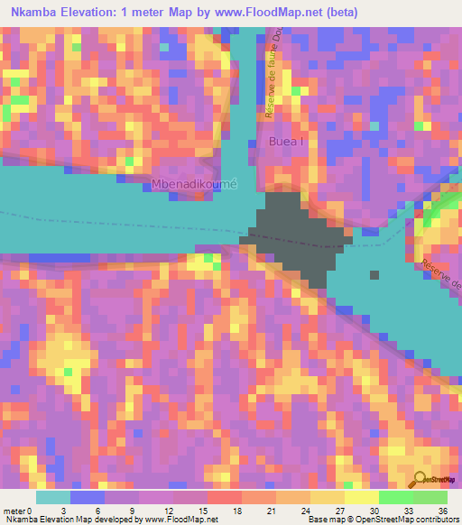 Nkamba,Cameroon Elevation Map